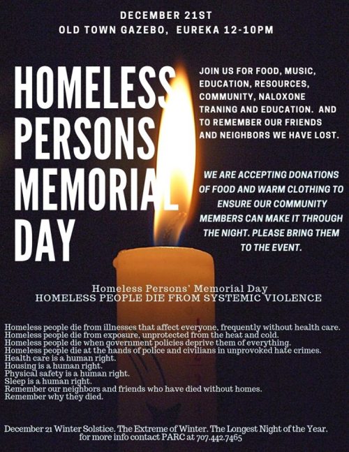 Homeless Persons Memorial Day, Dec 21_Eur2018